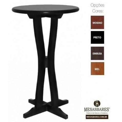 Conjunto Bistrô Mesa 60 cm Com 2 Banquetas Anatômicas Com Estofado Embuia Marrom- Cod: 80563